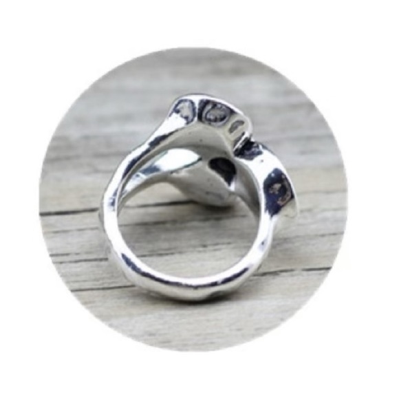 NEW Silver ring with grey, green, and pink stones - Picture 2 of 3